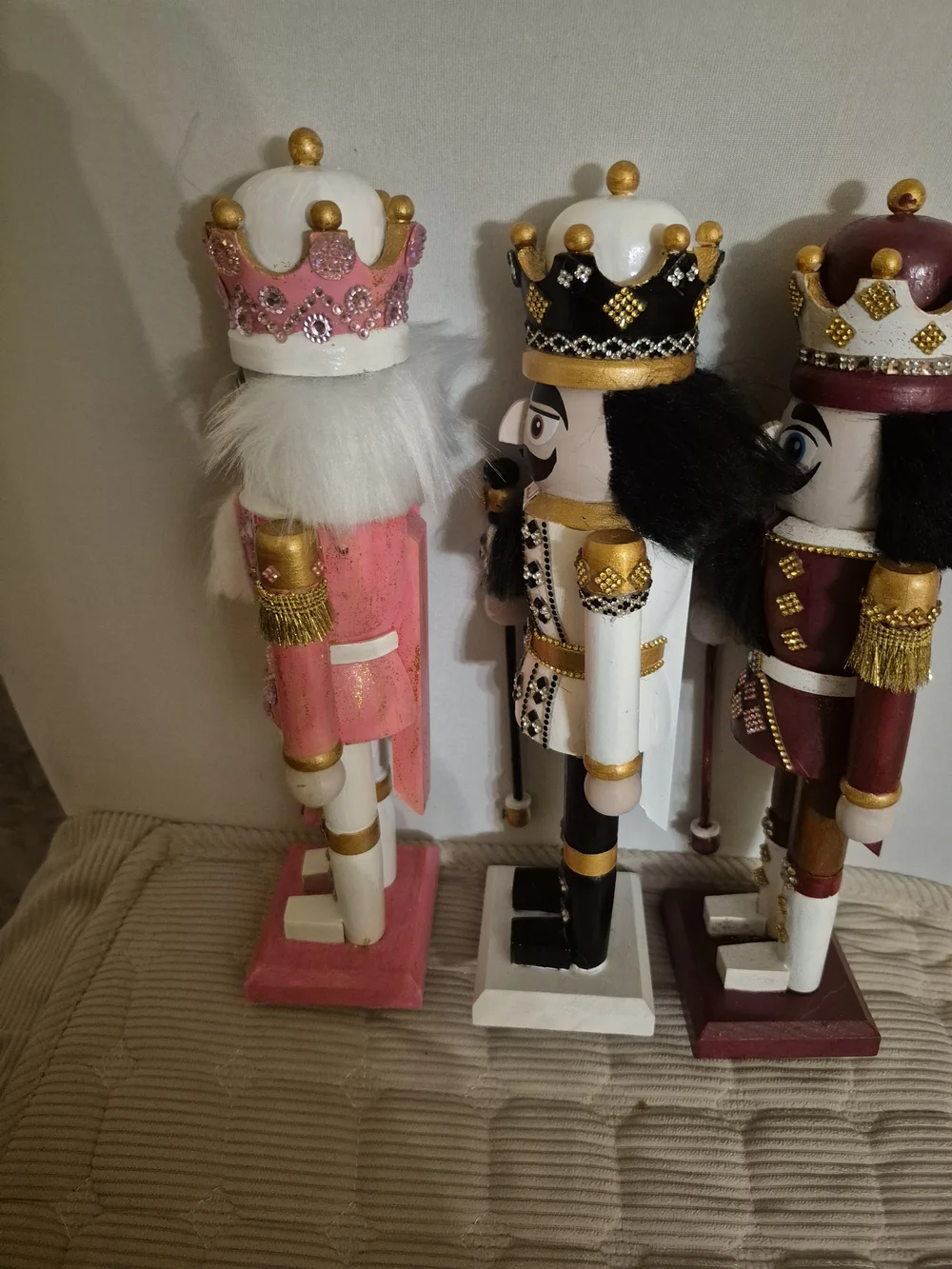 Decorative Pink, White and Burgundy Nutcracker Set - Home Accents